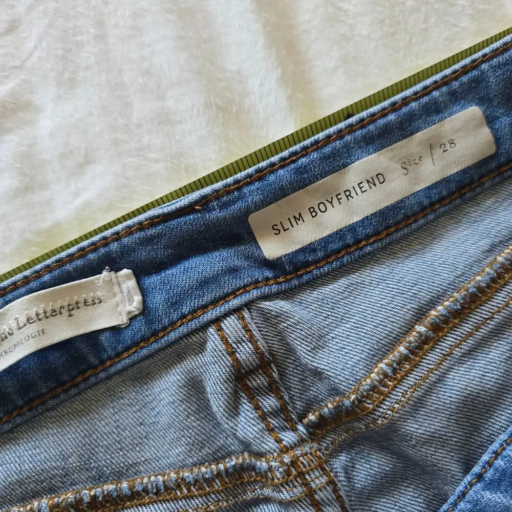 Anthropologie Pilcro Slim Boyfriend Jeans Size 28 Ankle Mid-Rise Patch Pocket - Picture 8 of 12